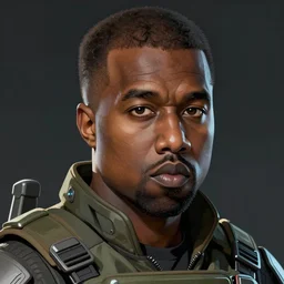Kanye West as a Sci-Fi Soldier, close-up portrait art by Donato Giancola and James Gurney, digital art, trending on artstation