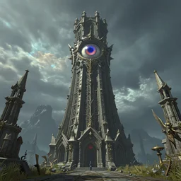 the eye of sauron tower, hd, 8 k rpg, dungeons and dragons, elden ring, adventure, environment, smooth, sharp focus, deviantart, artstation