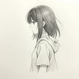 a lonely girl by inoue takehiko. pencil sketch.