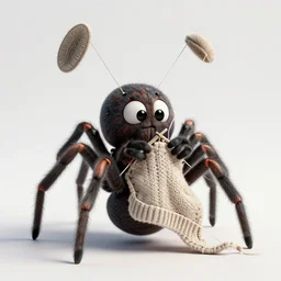 an anthropomorphic spider knitting a sweater out of its own silk, ultra detailed, 8 k, trending on artstation, award - winning art,
