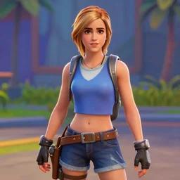 teen emma watson in fortnite, ps 4, video game still