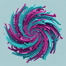 abstract 3 d render of chaos and swirls, arnold render, v - ray, realistic abstract render, turquoise and magenta color scheme, intrincate, detailed, elegant