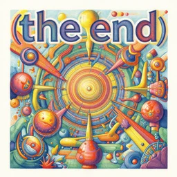 ( ( ( ( the end ) ) ) ) by mœbius!!!!!!!!!!!!!!!!!!!!!!!!!!!, overdetailed art, colorful, artistic record jacket design