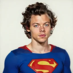 harry styles is dressed as a superhero. clean elegant painting, beautiful detailed face. by artgerm and greg rutkowski and alphonse mucha