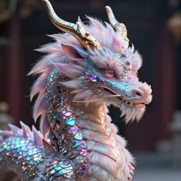 furry fluffy iridescent dragon, by greg rutkowski, trending on artstation, detailed, intricate, elegant!!! cinematic, 4 k, dramatic lighting