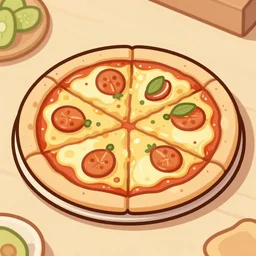 cartoon style pizza