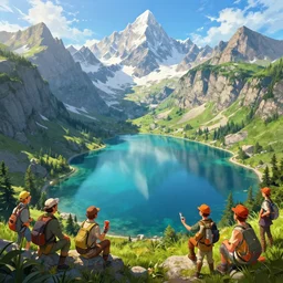 mountain lakes, highly detailed, magic fantasy, digital art, vibrant colors, keyframe illustration, trending on artstation, andreas rocha, sylvain sarrailh, darek zabrocki, finnian macmanus, dylan cole, liang mark, albert bierstadt, sung choi, peter mohrbacher, greg rutkowski