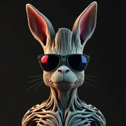 rabbit groot sunglasses by artstation, deviantart, artfol, artbox, cgsociety, gfxartist, artful, zatista, artpal, instagram, blendernation, frank stella, beeple, giger, kopera, zawadzki, abstract, surrealism, hyperrealism, futurism 4 k, octane