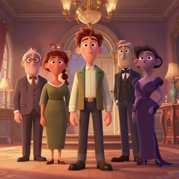 Lofi portrait in mansion, Pixar style by Joe Fenton and Stanley Artgerm and Tom Bagshaw and Tim Burton