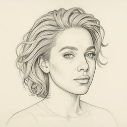 Jewel Staite, head and shoulders portrait, extremely detailed masterpiece, one single continues line.