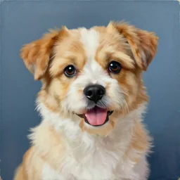 cute dog painted in style of philippe druillet