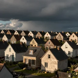 french suburb little houses photo