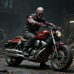 hyper realistic undead outlaw bikers in epic focus, dramatic lighting, highly detailed, octane, unreal 5