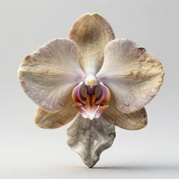 a render of a 3 d organic structure, wilted orchids and eyes, c 4 d, made of marble, by zhelong xu and ernst haeckel, hyper realistic, plain background, 8 k, volumetric lightning, trending on artstation