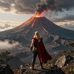 Thor watching a volcano