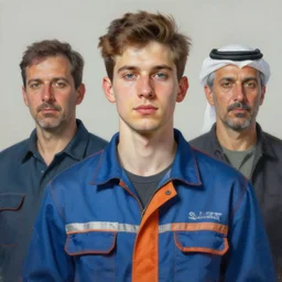 portrait of a handsome young portuguese energy worker, art by denys tsiperko and bogdan rezunenko and franz xaver kosler gottfried helnwein raqib shaw, hyperrealism