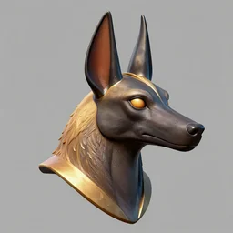 anubis head, highly detailed, digital sculpture, colored