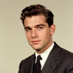 a photographic portrait of a very handsome young man in the 1 9 5 0 s