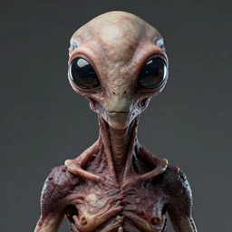 portrait of a space alien, big insect eyes, meat monstrosity, horror, the entire torso, octane render, realistic render, detailed, symmetrical elegant, greg rutkowski and ruan jia, cinematic