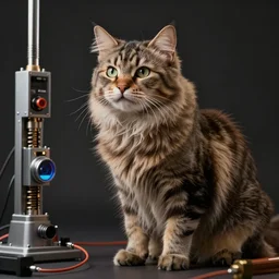 a cat mixed with a bodybuilder,  very detailed, ultrarealistic, dramatic lighting, electrical details, high details, 4k, 8k, best, accurate,  trending on artstation, fur, groom, k9, photorealism, ultrarealistic, octane render, ray tracing, mental ray, catdog, unreal engine 5
