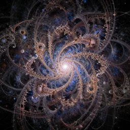 beautiful, complex, chaotic, and interwoven fractals reveal the whole of the universe, space, and time