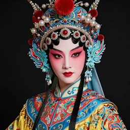 studio portrait of legitimate kind colorful female sacred drama peking opera tsing yi absurdly beautiful, elegant, young sexy elegant woman, super fine surreal detailed facial illustration by kim jung gi, iraqi nadar, intricate lines, clear focus, vivid colors, matte, octopath voyager, final fantasy, unreal engine highly rendered, global illumination, radiant light, intricate environments - n 9