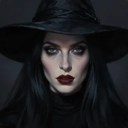 hyper realistic, portrait, close - up, dark witch, painting by tom bagshaw, smooth, sharp focus