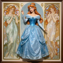 a realistic image of a magical girl inspired by plastination, disney princess, alphonse mucha, and brom art