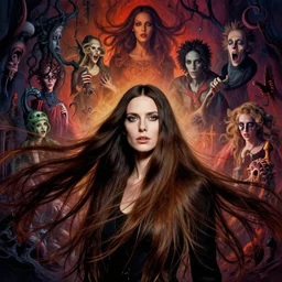 portrait of woman, long bleached brunette hair, richard avedon, id magazine, ragnarok epic lovecraft scene, weird, strange, surreal, david cronenberg, kilian eng vibrant colours, billowing, dramatic, dynamic lighting, intricate, detailed, beksinski, dan mumford, artstation, greg rutkowski, sharp focus, motion, photoreal, 8 k