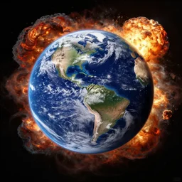 planet earth exploding, space, hubble telescope, beautiful, explosion, craig mullins