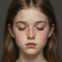 close up beautiful young girl, eyes closed, highly detailed, character portrait, digital painting, artstation, concept art, matte, sharp focus, illustration, art by artgerm and greg rutkowski and michael whelan and gustave dore and alphonse mucha