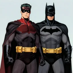 Mysterio and Batman, artwork by Franz Sedlacek,