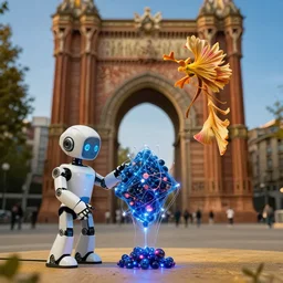 flor the barcelona and a robot playing with quantum physics