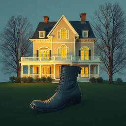 a three story house mad of a fancy boot