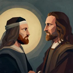 let's go together, a simple textured vector based illustration, cinematic, critical detail, contrasting colors, sharp focus, atmospheric dreamscape painting, wlop by ( jeremiah ketner and leonardo da vinci and greg rutkowski )