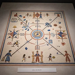 medium shot Mosaic depicting D&D map, from Italica, AD 176-275. Archaeological Museum, Seville. Byzantine mosaics, highly detailed, HQ, HD, beautiful, National Geographic,