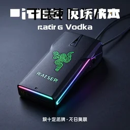 razer gaming vodka, rgb lights, promotional photo