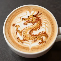 latte art of asian dragon johannes helgeson animated with vfx concept artist & illustrator global illumination ray tracing hdr fanart arstation zbrush central hardmesh 8 k octane renderer comics stylized
