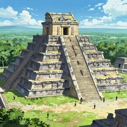 A beautiful ultradetailed anime illustration of a A ancient Palenque, mayan city  by beeple, 2D Game Background, Side Scrolling, Seamless, Parallax by makoto shinkai, and thomas kinkade, anime art wallpaper 4k, trending on artstation