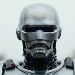 face macro shot, robocop film 1 9 8 7, flat light, overcast