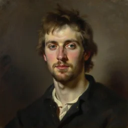 upper body portrait of germanic martin lawrence, oil on canvas by william sidney mount