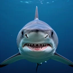 a shark with markipliers face