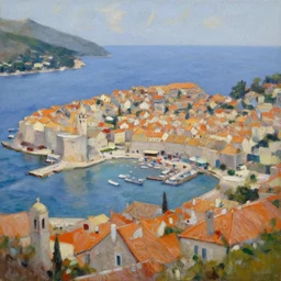 dubrovnik,!!!! oil painting!!!!, oil in canvas, brushstrokes