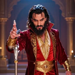 zach galifianakis as jafar from disney ’ s aladdin, detailed, portrait photograph, villain pose, 8 k hdr movie still, dynamic lighting