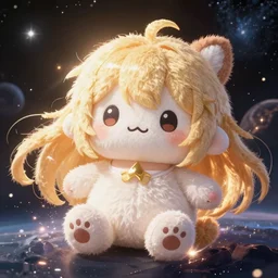 cute fumo plush blasted into the cold depths of space, anime girl