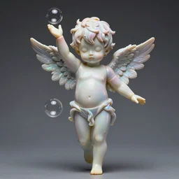 james jean, wlop, ilya kuvshinov isolated vinyl figure angel boy bubbles, expert figure photography, dynamic pose, interesting color palette material effects, glitter accents on figure, anime stylized, accurate proportions artgerm realism, high delicate defined details, holographic undertones, ethereal lighting, editorial awarded