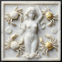 symmetry, white white marble, white white marble bas relief sculpture, white white and gold kintsugi, feminine shapes, crabs, spiders, scorpions, tarantulas, stunning, highly detailed, intricately detailed, octane, 8 k, trending on artstation