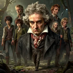 highly detailed portrait of ludwig van beethoven, in the walking dead, stephen bliss, unreal engine, fantasy art by greg rutkowski, loish, rhads, ferdinand knab, makoto shinkai and lois van baarle, ilya kuvshinov, rossdraws, tom bagshaw, global illumination, radiant light, detailed and intricate environment