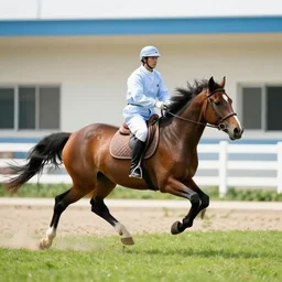 a horse running through a hospital