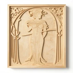 plywood sculpt, planar, art nouveau style